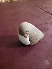 CASALS PERU CERAMIC BROWN & WHITE GLAZED PEACE BIRD HANDMADE FOLK ART