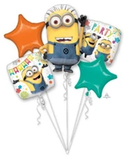 Minion 5 Piece Anagram Balloon Bouquet Birthday Party Decorations Supplies
