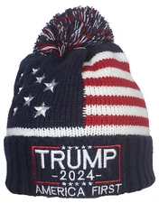 Best Winter Hats Adult US Flag Embroidered Trump Campaign Slogans Beanie