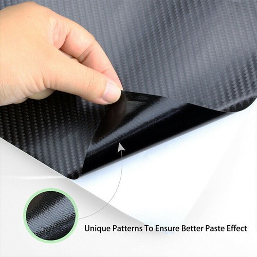 Black 7D Carbon Fibre Vinyl Wrap Sheet Film Sticker Car Wrap Air Bubble Free UK - Picture 8 of 13