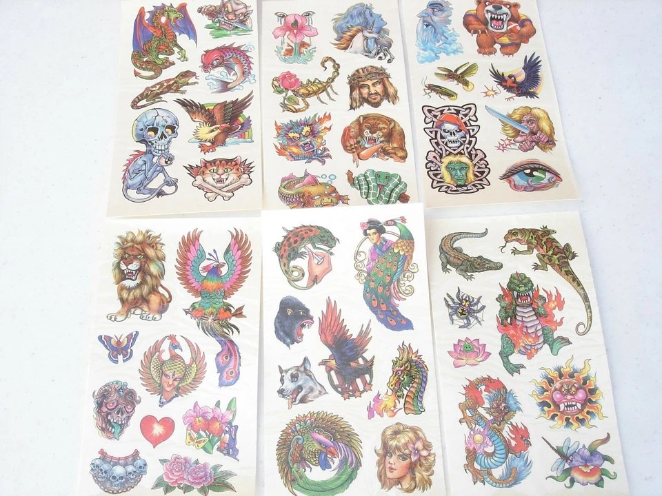 Lote de tatuajes temporales de Halloween 0 de 24 tarjetas.800 F carnavales, fiestas, juguetes, favor Foto 4 de 4