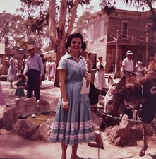 Knott's Berry Farm Ghost Town Lady California CA Vintage c1950s 120mm Film Slide