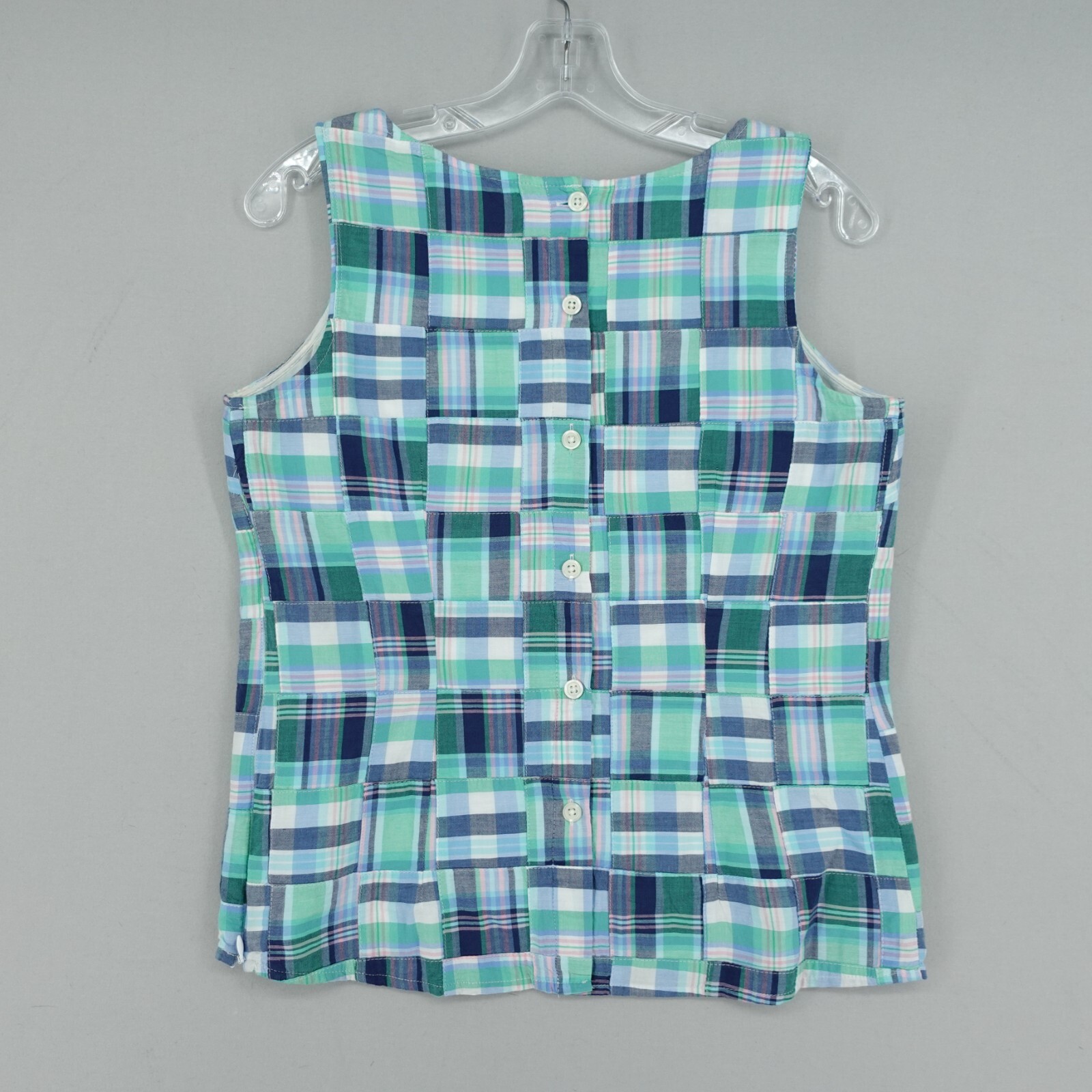 Talbots Patchwork Button Back Tank Top Womens XS … - image 1