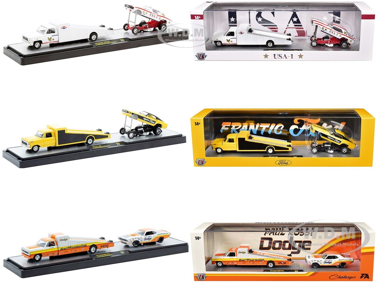 AUTO HAULERS RELEASE S44, 3 TRUCKS SET 1/64 DIECAST MODELS