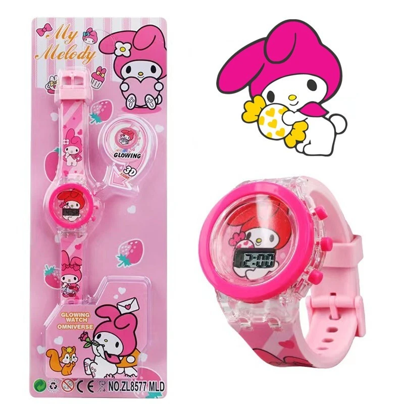 GLOWING WATCH MY MELODY KIDS CHILDREN GIRL LED ELECTRONIC DIGITAL WATCH TOY GIFT