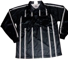 Black and White Soccer Referee Jersey Adult Medium KwikGoal Long Sleeve Refs EXC
