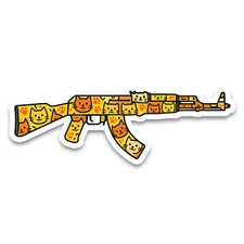 Ak47 Cat Pattern Sticker 5 inch Vinyl Decal Indoor/Outdoor Safe Gun Sport Hobby