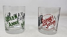 2 Vintage Whisky Glasses Vat 69, Long John & Queen Anne