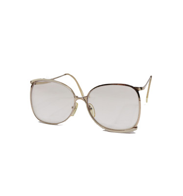Vintage 70s Streetwear Metal Large Round Gold Grandma Mom Glasses Eyeglasses