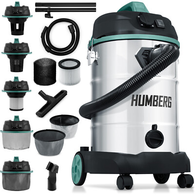 Staubsauger Industriestaubsauger 1300W Nass Trocken  30L Industriesauger Humberg