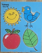 Vintage Playskool Wooden Puzzle Colors I See 180-03. GVC.