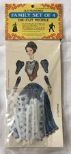 Vintage Merrimack Die-Cut Paper Doll Old Fashioned Family Set of 4  - New