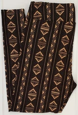 TC2 LuLaRoe Tall & Curvy2 Leggings Southwest Tribal Aztec Print on Black NWT K54
