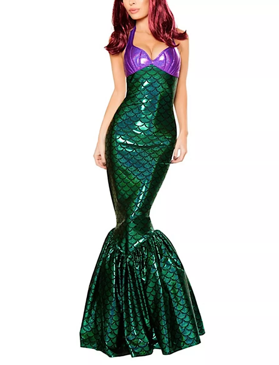 Sirenetta Simil Ariel Vestito Carnevale Cosplay Little Mermaid