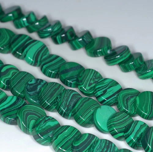 13MM GREEN MATRIX TURQUOISE GEMSTONE FLAT ROUND CIRCLE LOOSE BEADS 15.5" - Picture 3 of 4