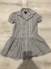 Polo Ralph Lauren Girl s White/blue Striped Dress Size 6. Shortsleeved