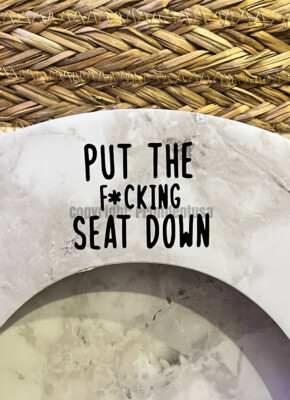 Put the Seat Down Decal, Flush This Restroom Decor,Bathroom Decals