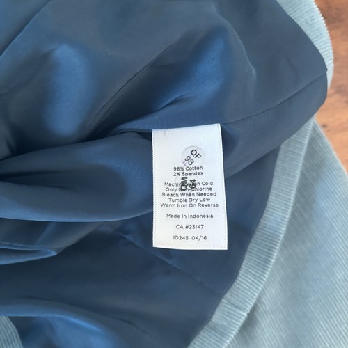 Talbots Corduroy Blazer Womens 4P Moonlight Blue Mint Cotton Stretch Career - Picture 8 of 8