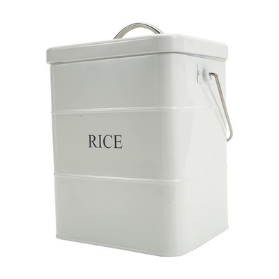 Xbopetda Metal Rice Storage Box, Square Rice Container with Lid and handle, S...