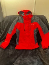Outdoor Master Sport Coat Women's S Red/Gray Zip Up Water Resistant Ski Jacket