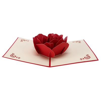 3D Rose Danke Gruß Postkarten Blume Handarbeit Blanko Vintage Liebe7989
