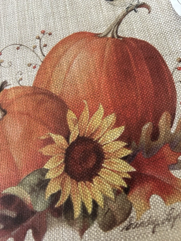 秋季 Placemats 收获南瓜 20 英寸 X 14 英寸天然套装/5 编织聚乙烯 — 第 4/4 张图片