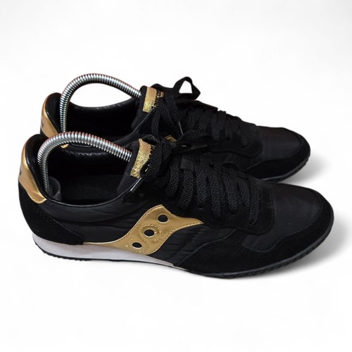Saucony Originals Womens Bullet Shoes Black/Gold Sneakers 10 US, 8 UK, 42 EU - Foto 3 di 9