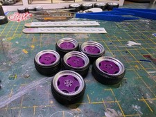 118 Scale Oz Breyton 3d Printed Wheels Resin Tyres Only Pre-painted Purple 118 Scale Oz Breyton 3d Printed Wheels Resin Tyres Only Pre-painted Purple