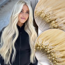Silicone Micro Beads Hair Extensions Micro Ring Loop Link 100 Real Human Hair