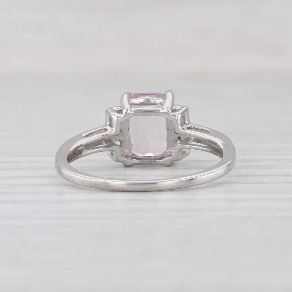 1.87 克拉粉色针织锆石戒指 10k 白金 8.25 码 — 第 4/4 张图片