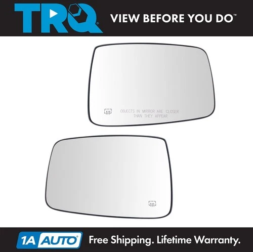 TRQ Mirror Glass Pair LH & RH Sides Power Heated for Dodge Ram 1500 2500