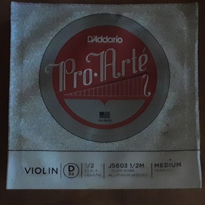 D'Addario Pro-Arté Violin D String 1/2 Medium Tension Aluminum Silver J5603