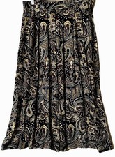 Sag Harbor Skirt M Cute Paisley Vintage Y2K 90s Flowy Rayon Pockets Midi Pleated