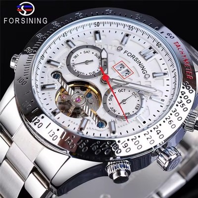 Big Tourbillion Self Winding Sport Watch. Day / Date Waterproof Mens Watch Gift