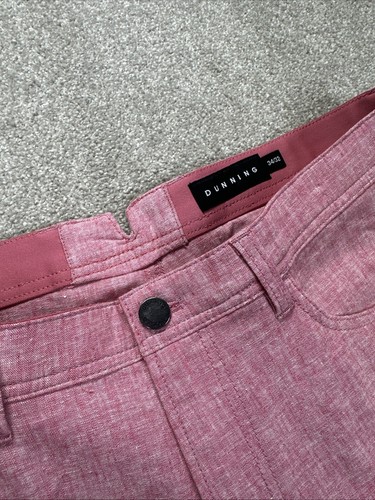 MEN'S DUNNING Linen GOLF PANTS 34x32 Performance Stretch Pink Red Berry Preppy - Picture 6 of 14