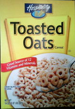 1 box of Hospitality Toasted Oats Cereal, 14oz BEST BY 4/13/27 PLEASE READ