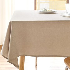 AUSSPVOCT Tablecloth Cloth 120" x 60" Khaki Water Resistant Wipeable Polyester