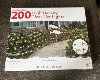 Holiday Time 200 High Density CLEAR Net Light Set -  New in Box -tested