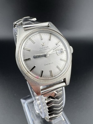 Omega Genève Automatic Vintage Uhr 25mm Damen/Herren Date Swiss Made läuft