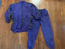 Nike Team Women  s Tracksuit Set Sz M Purple Windbreaker Jacket Pants Retro 90  s