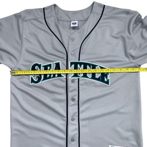 VTG 00s MLB ICHIRO SUZUKI SEATTLE MARINERS RUSSELL JERSEY YOUTH SIZE 18/20 XL - Picture 10 of 13