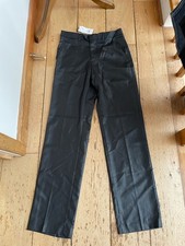 Stefano Conti Shiny Black Men Slim Trousers 30 W 34 L Bnwt