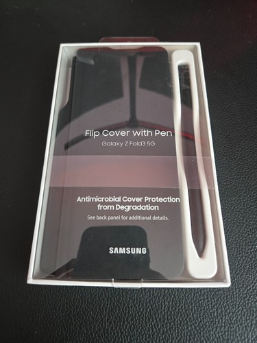 NEU ORIGINAL SAMSUNG GALAXY Z FOLD3 FLIP COVER HÜLLE MIT S PEN SCHWARZ OFFIZIELL