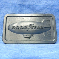 Goodyear Blimp Promo Belt Buckle Sports Vtg 70s Goodyear Tire Rubber Co .TWY355