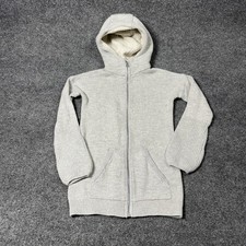 Ivivva Lululemon Sweater Girls 14 Gray Hooded Full Zip Sherpa Lined Knit STAIN