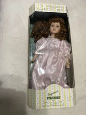 NWT Seymour Mann Pink Porcelain Doll Collection Blonde Hair