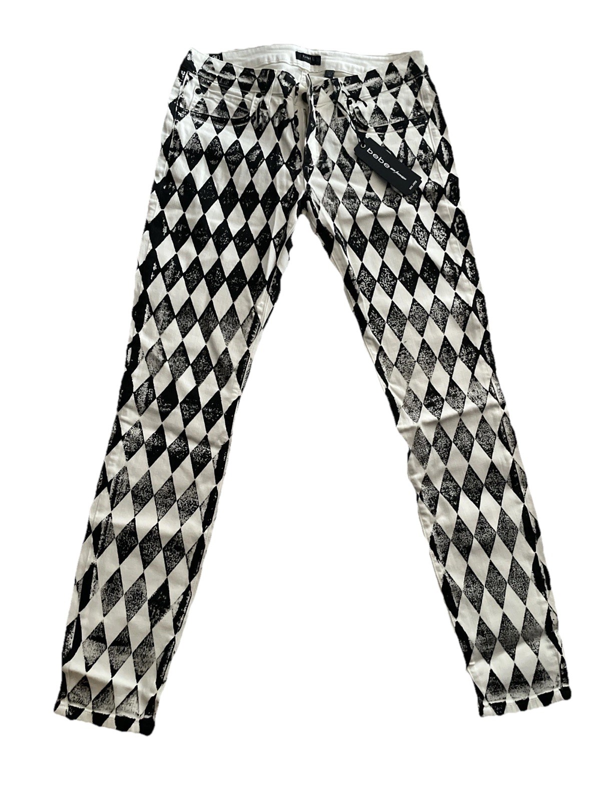 Pantalón vaquero Bebe Harlequin Diamond Icon para mujer talla 30 nuevo con etiquetas raro