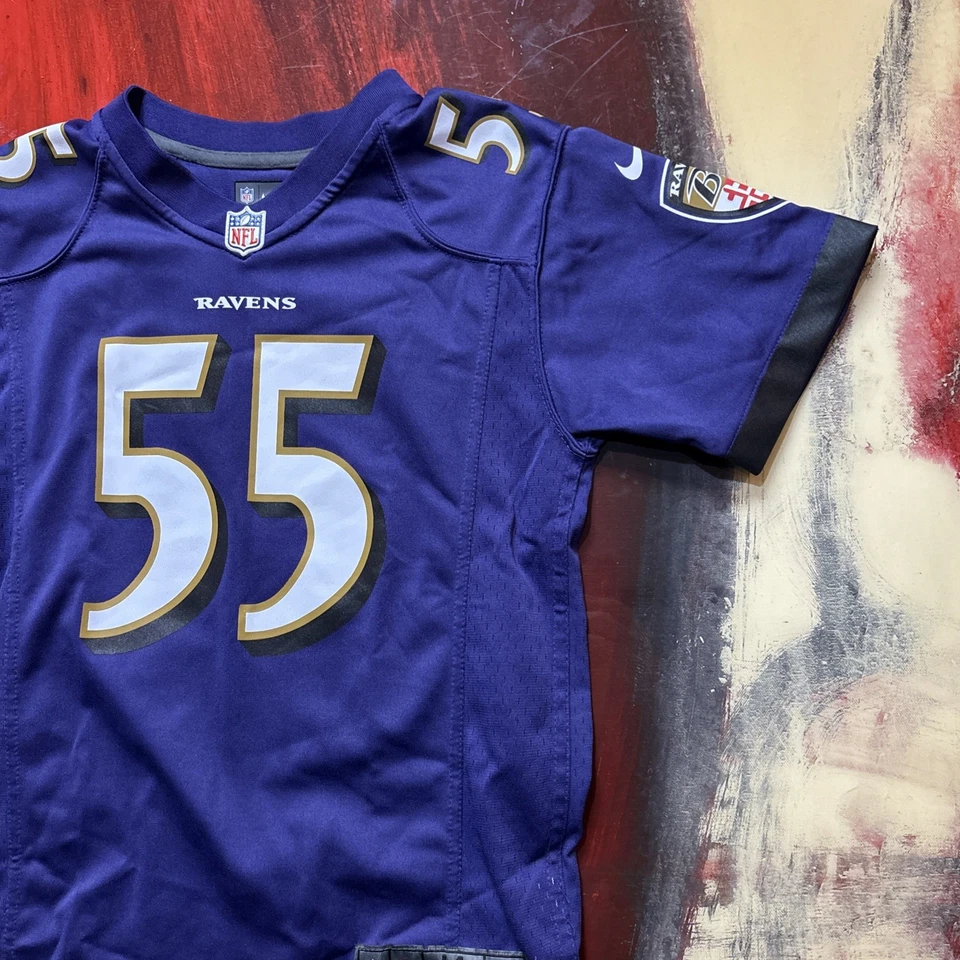 Camiseta deportiva Terrell Suggs #55 Baltimore Ravens Nike On Field cosida talla juvenil M Foto 4 de 4