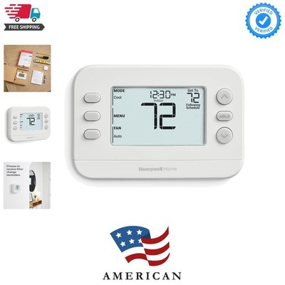 New! Programmable Thermostat, Single-Stage, 1 Heat/1 Cool Compatibility, 5-2 ...