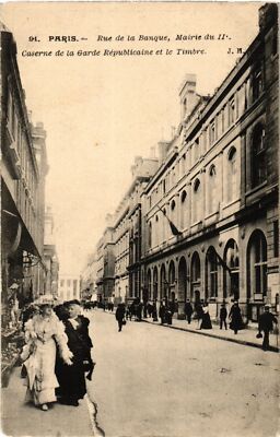 Old postcard Paris (2nd) Rue de la Banque. Mairie du II. (538211)